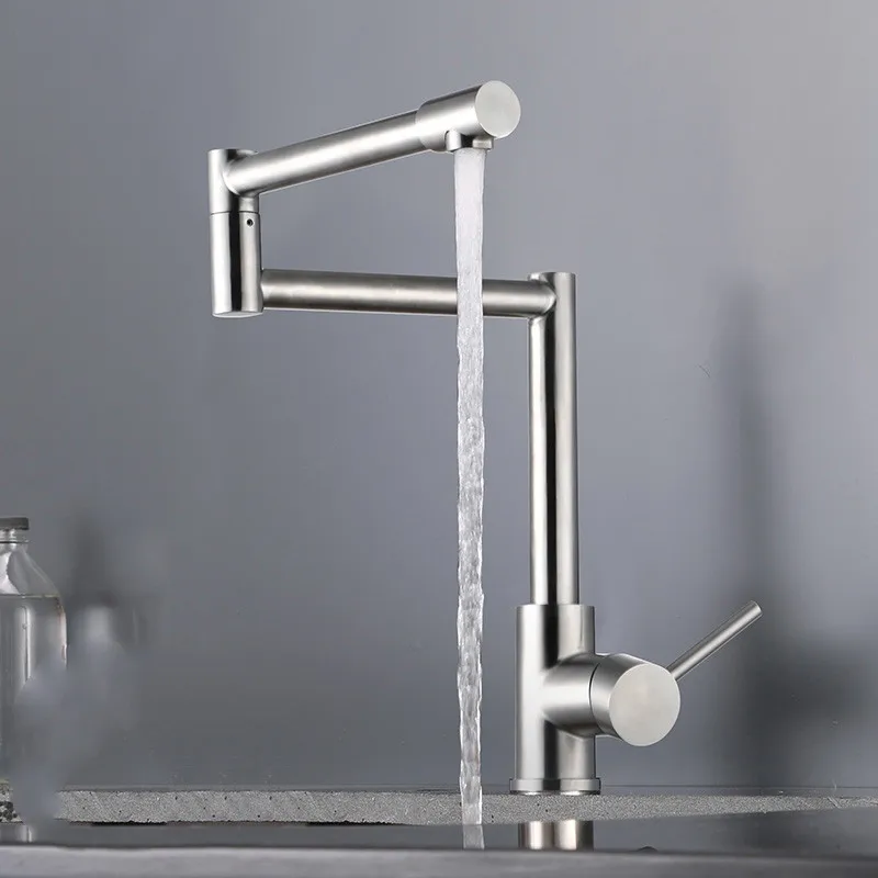 Folding Kitchen Faucet Hot and Cold Mixer Tap, SUS04 Stainless Steel Brushed Nickel 13-009
Folding Kitchen Faucet Hot and Cold Mixer Tap, SUS04 Stainless Steel Brushed Nickel 13-009