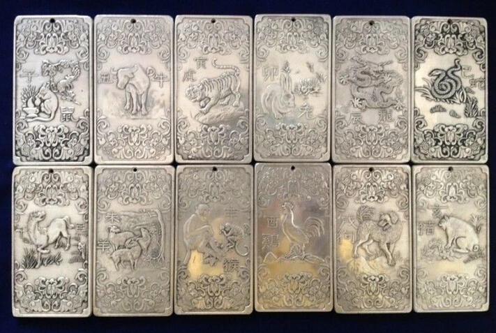 Free shipping Metal Crafts 12Pcs Old Chinese Twelve Zodiac Miao Silver Bullion thangka statue amulet
Free shipping Metal Crafts 12Pcs Old Chinese Twelve Zodiac Miao Silver Bullion thangka statue amulet