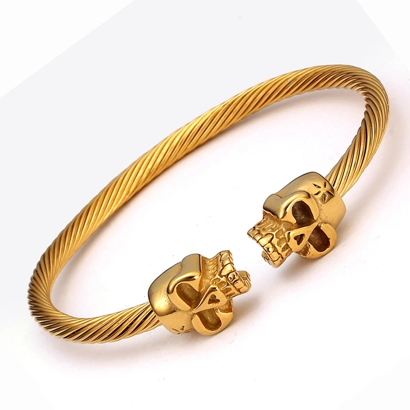 Luxury Braided Stainless Steel Skull Bangles Men Male Sporty Jewelry Vintage Open Cuff Charm Skeleton Bracelets
Luxury Braided Stainless Steel Skull Bangles Men Male Sporty Jewelry Vintage Open Cuff Charm Skeleton Bracelets