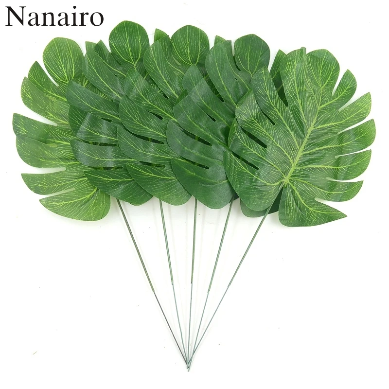 50pcs Large Silk Artificial Green Leaf Tropical Palm Foliage Leaves For Hawaiian Theme Party Wedding Home Garden Decorations
50pcs Large Silk Artificial Green Leaf Tropical Palm Foliage Leaves For Hawaiian Theme Party Wedding Home Garden Decorations