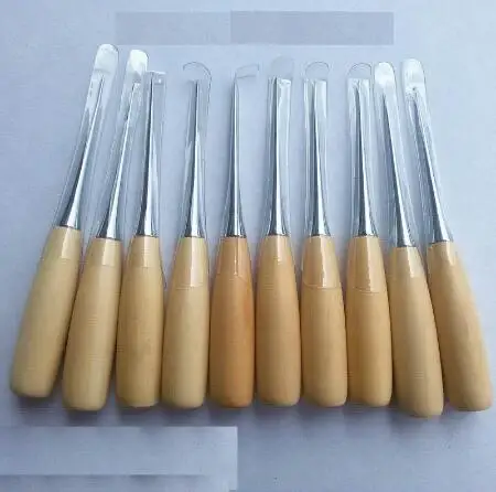 

Free Shipping 100 PCS/lot Professional Leather Wood Handle Awl Tools For Leathercraft Stitching Sewing