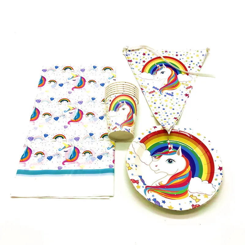 Rainbow Unicorn Theme Design 73pcs Disposable Cup Plate Flag Tablecover Kid Birthday Party Baby Shower Banner Decoration Supply
Rainbow Unicorn Theme Design 73pcs Disposable Cup Plate Flag Tablecover Kid Birthday Party Baby Shower Banner Decoration Supply