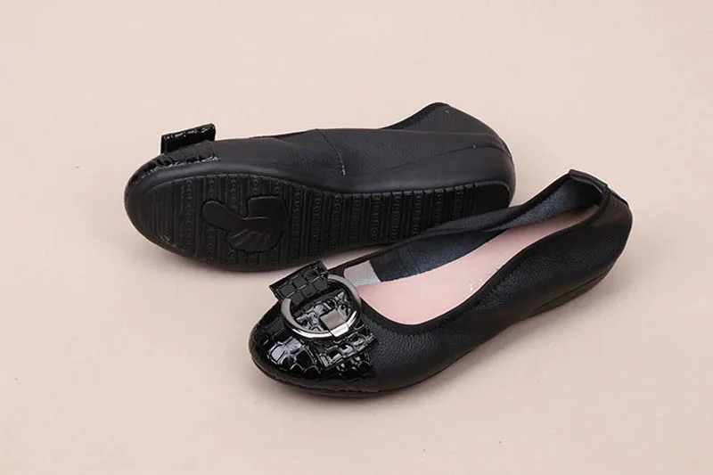 Genuine leather Sequined Comfortable Ballerina Flats Leisure Elegant Lady Work Shoes Large Size 43 Shallow Mouth Ballet Loafers (6)