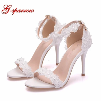 9cm High Heel Bridesmaid Shoes White Lace Flower Sweet Summer Sandals Buckle Straps Wedding Shoes Girl Thin Heel Party Pumps
9cm High Heel Bridesmaid Shoes White Lace Flower Sweet Summer Sandals Buckle Straps Wedding Shoes Girl Thin Heel Party Pumps