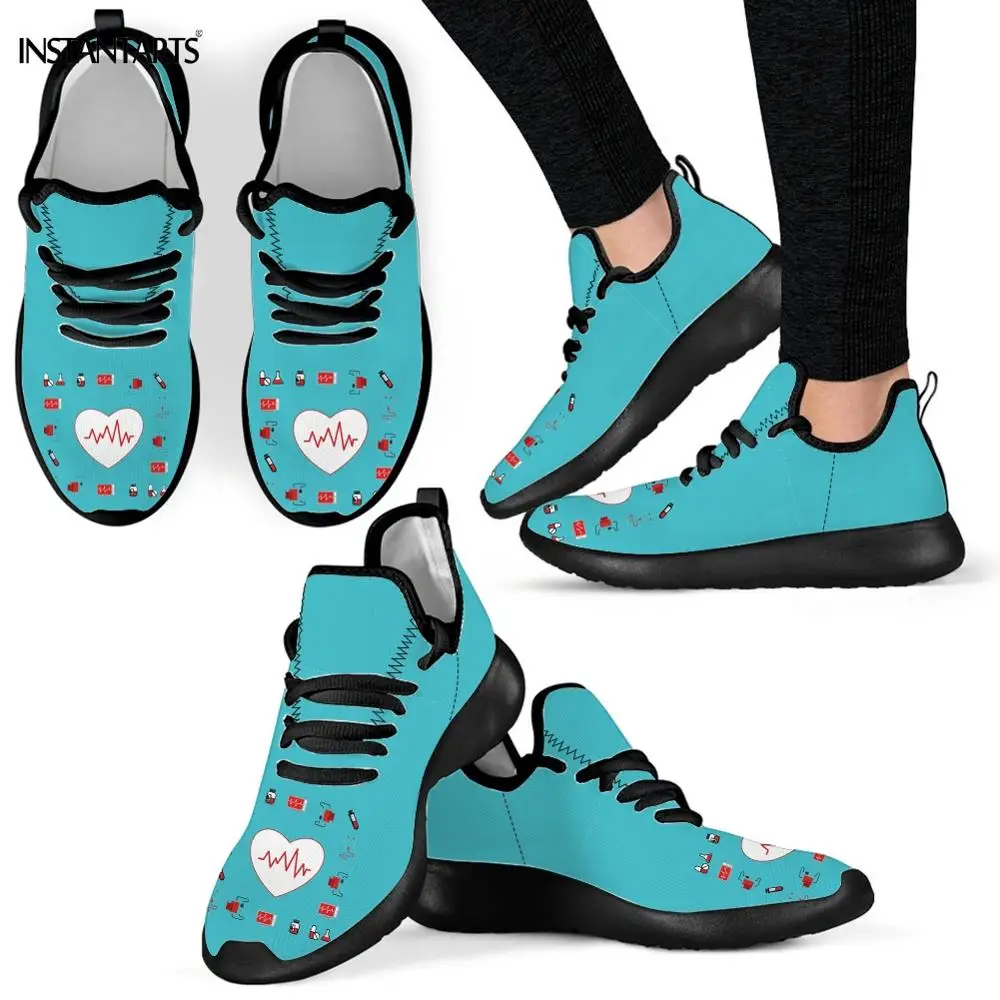 INSTANTARTS Nurse Heart Print Woman Running Shoes Lightweight Summer Flying Woven Shoes Outdoor Mesh Knit Sneakers Blue Black
INSTANTARTS Nurse Heart Print Woman Running Shoes Lightweight Summer Flying Woven Shoes Outdoor Mesh Knit Sneakers Blue Black