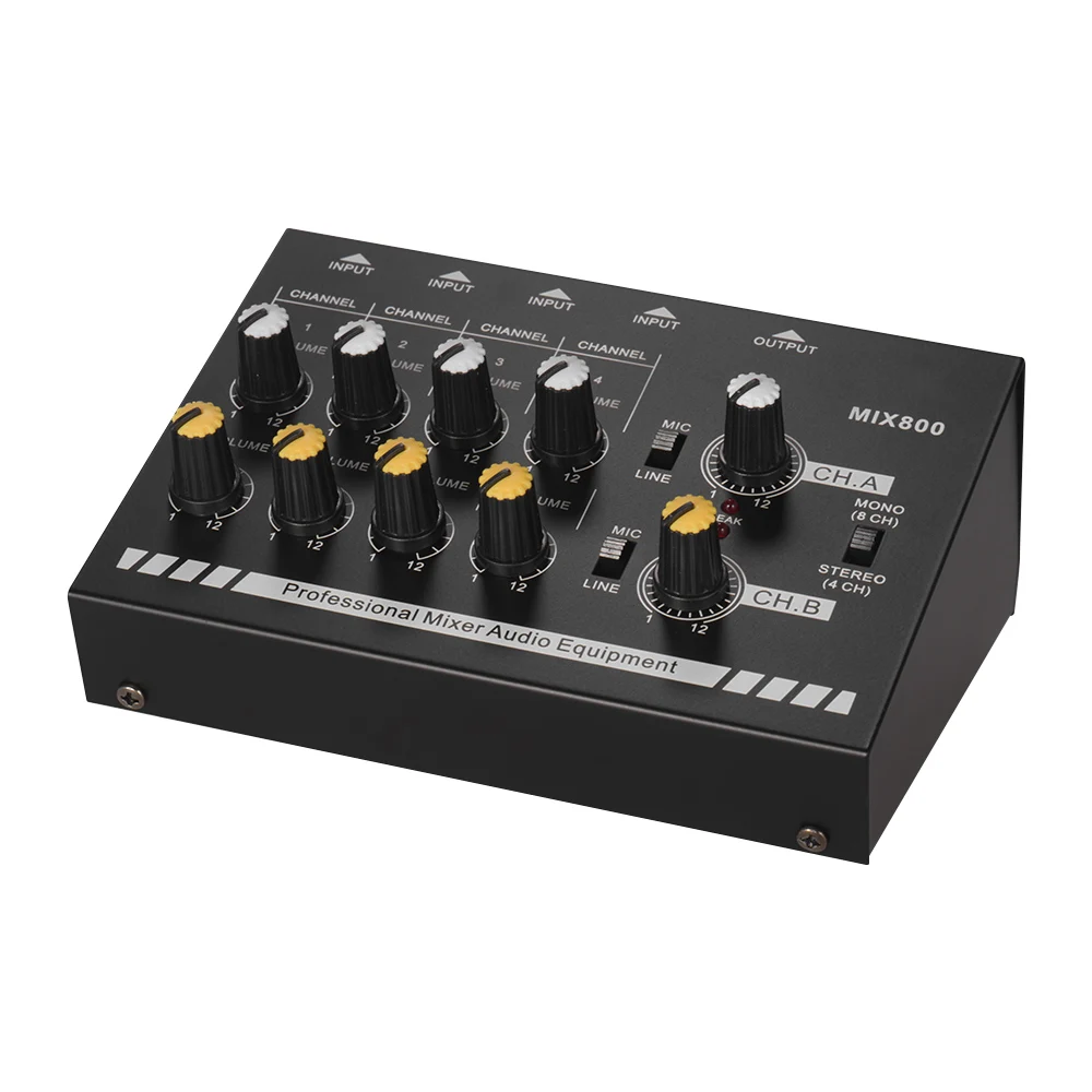 Professional 8-Channels Mixer Console Mono/Stereo Audio Mixing Sound Line Mixer with Power Adapter US Plug
Professional 8-Channels Mixer Console Mono/Stereo Audio Mixing Sound Line Mixer with Power Adapter US Plug