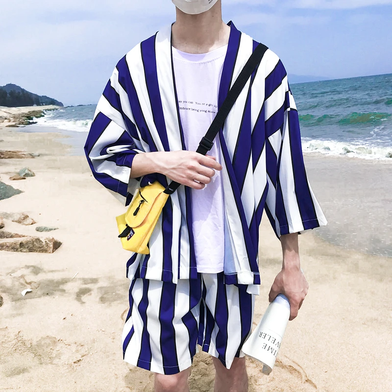 Striped Open Stitch Three Quater Thin Style Kimono Jacket 2018 Summer Beach Sun Proof Men's Jacket
Striped Open Stitch Three Quater Thin Style Kimono Jacket 2018 Summer Beach Sun Proof Men's Jacket