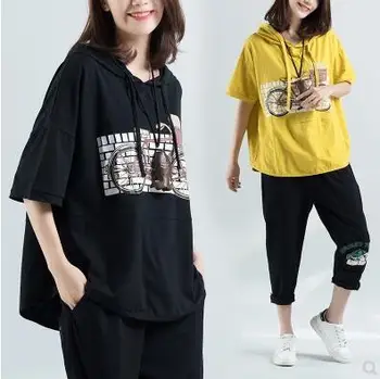 Plus Size L XL New Summer Women Fashion Cute Print Loose Tops Lady Female Big Short Sleeve Big Hooded Sweatshirts
Plus Size L XL New Summer Women Fashion Cute Print Loose Tops Lady Female Big Short Sleeve Big Hooded Sweatshirts
