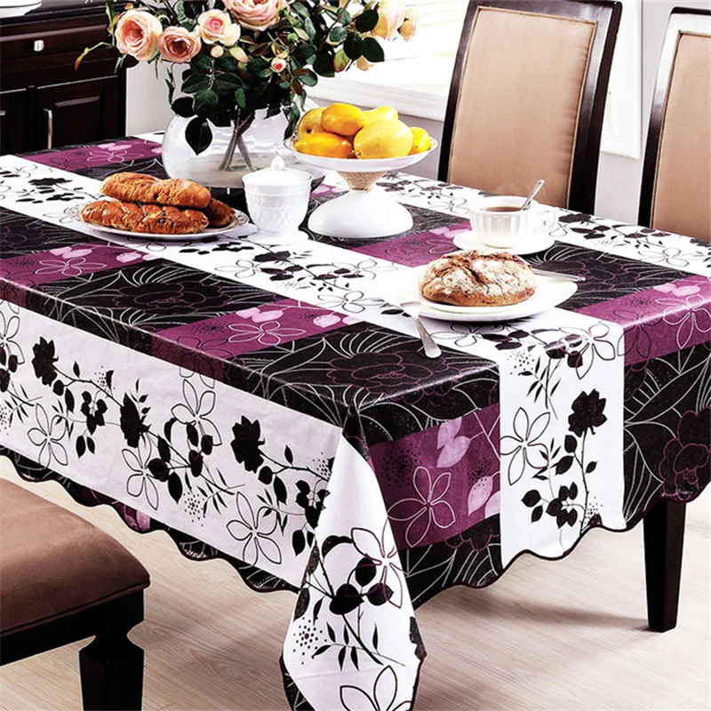 8 Types Simple Plaid Waterproof PVC Plastic Tablecloth For Table Oilproof Fabric Retangle Tea Table Cover Hotel & Home Decor 