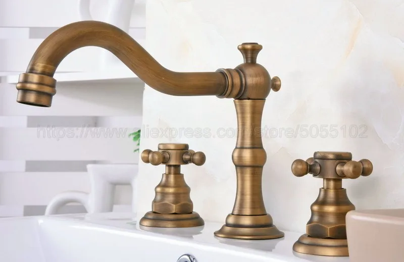 Basin Faucets Antique Brass Modern Bathroom Sink Faucet Double Cross Handle 3 Hole Bathbasin Mixer Taps zan074
Basin Faucets Antique Brass Modern Bathroom Sink Faucet Double Cross Handle 3 Hole Bathbasin Mixer Taps zan074