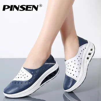 PINSEN 2020 Spring Women Genuine Leather Flats Women Platform Sneakers Creepers Cutouts Slip On Flats Moccasins Shoes Woman
PINSEN 2020 Spring Women Genuine Leather Flats Women Platform Sneakers Creepers Cutouts Slip On Flats Moccasins Shoes Woman