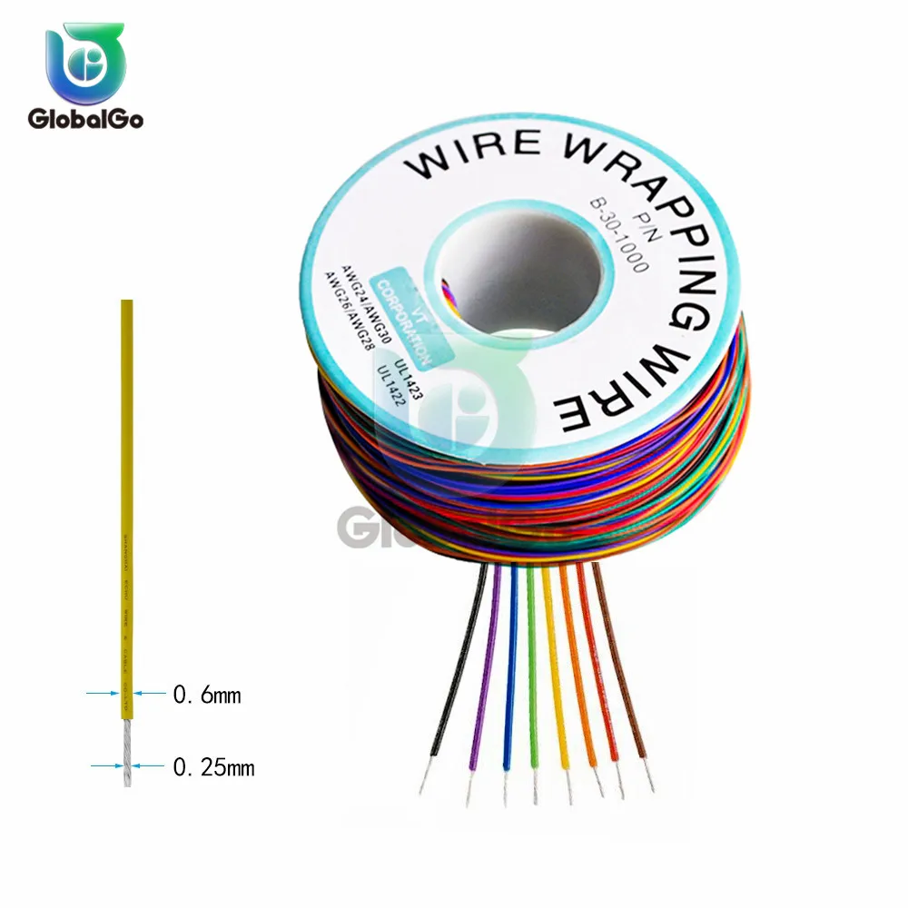 B 30 1000 UL1423 UL1422 Цветной 24AWG 26AWG 28AWG 30AWG провод обмоточный 0 25 мм Луженая Медь прочные