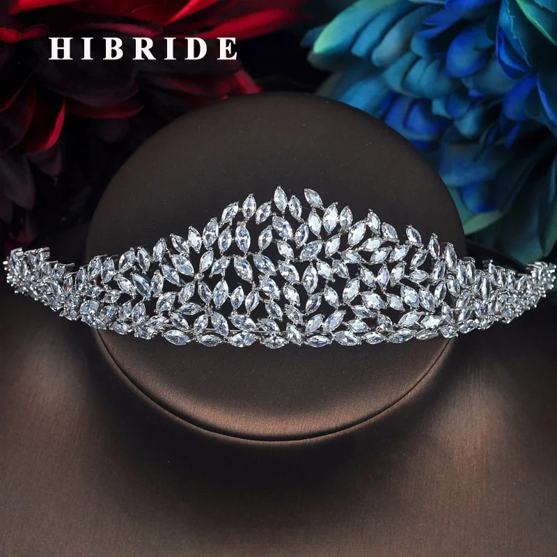 HIBRIDE Luxury Marquise Cut CZ Wedding Crown Bride Fashion Jewelry Woman Tiara Hair Accessories Engagement Gifts C-63
HIBRIDE Luxury Marquise Cut CZ Wedding Crown Bride Fashion Jewelry Woman Tiara Hair Accessories Engagement Gifts C-63