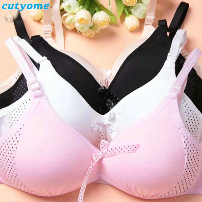 2017 Sale New Solid 3pcs/lot Teenage Puberty Girl Underwear Children Student Small Training Bras For Girls Sport Bra For Teens
2017 Sale New Solid 3pcs/lot Teenage Puberty Girl Underwear Children Student Small Training Bras For Girls Sport Bra For Teens