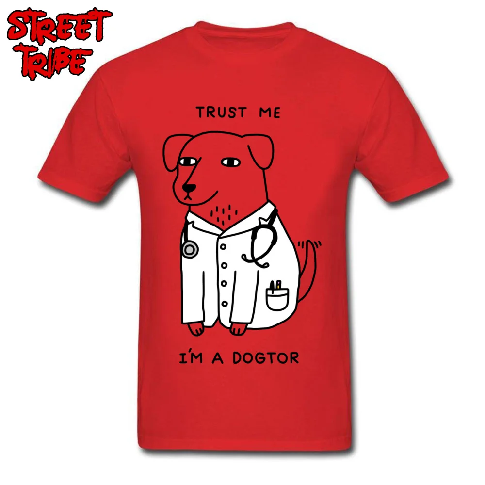 Men Top T-shirts Dogtor Design Tees 100% Cotton Crewneck Short Sleeve Crazy Tops & Tees Summer Autumn Top Quality Dogtor red
