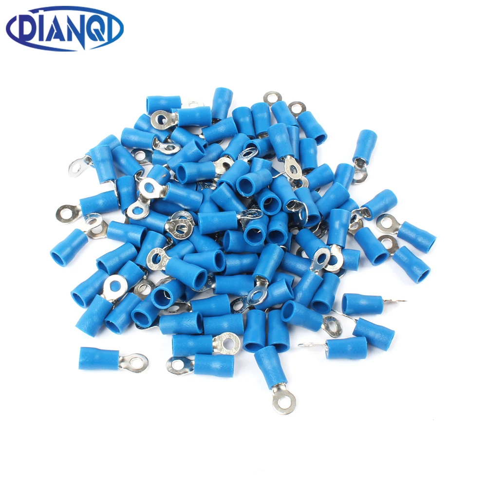 DIANQI RV2-3 Blue 22-16 AWG 1.5-2.5mm2 Insulated Ring Terminal Connector Cable Connecto Wire Connector 100PCS/Pack RV2.5-3 RV
DIANQI RV2-3 Blue 22-16 AWG 1.5-2.5mm2 Insulated Ring Terminal Connector Cable Connecto Wire Connector 100PCS/Pack RV2.5-3 RV