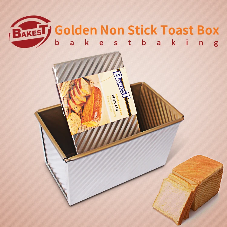 Bakest 450g toast box aluminum alloy gold corrugated baking mold for Baguette bread
Bakest 450g toast box aluminum alloy gold corrugated baking mold for Baguette bread