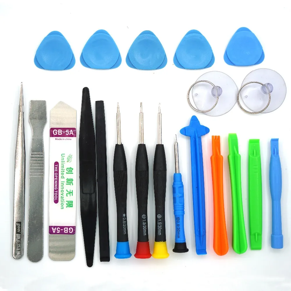 21 in 1 Mobile Phone Repair Tools Kit Spudger Screen Opening Tool Screwdriver Tweezers Set for iPhone 5s 6 6s 7 8 8 Plus 100set
21 in 1 Mobile Phone Repair Tools Kit Spudger Screen Opening Tool Screwdriver Tweezers Set for iPhone 5s 6 6s 7 8 8 Plus 100set