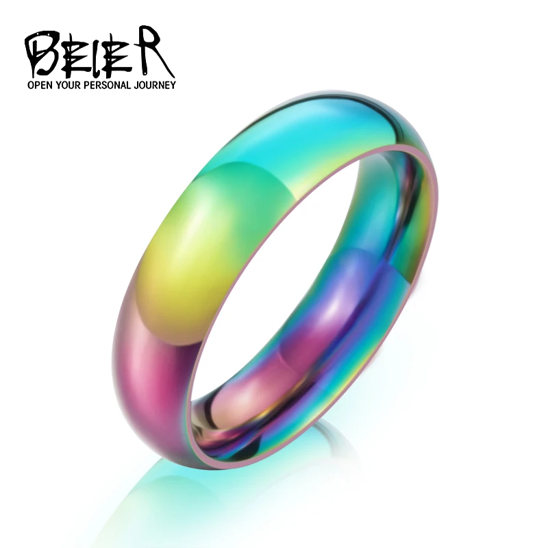 BEIER Rainbow Ring Men's New Brand Unique Hight Polished stainless steel Simple Jewelry for man women BR-R063
BEIER Rainbow Ring Men's New Brand Unique Hight Polished stainless steel Simple Jewelry for man women BR-R063