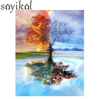 Oil Painting Frame Four Seasons Tree Landscape DIY Painting By Numbers Kit Paint On Canvas Painting Calligraphy For Home Decor
Oil Painting Frame Four Seasons Tree Landscape DIY Painting By Numbers Kit Paint On Canvas Painting Calligraphy For Home Decor