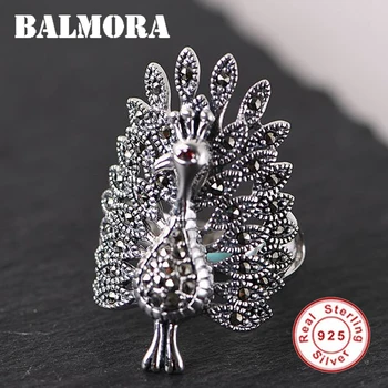 BALMORA 925 Sterling Silver Peacock Animal Open Rings for Women Lady Lover Retro Inlay Marksay Stone Jewelry Anillos MKS20340
BALMORA 925 Sterling Silver Peacock Animal Open Rings for Women Lady Lover Retro Inlay Marksay Stone Jewelry Anillos MKS20340