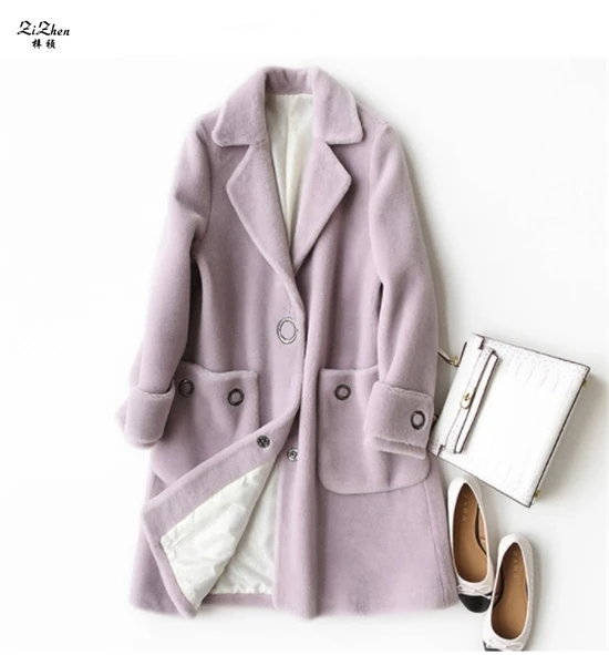 ZiZhen Woolen Coat Overcoat Suit Collar Solid Color With Pockets Sheep Shearing Fur Woman coats Spring Autumn KQN17823
ZiZhen Woolen Coat Overcoat Suit Collar Solid Color With Pockets Sheep Shearing Fur Woman coats Spring Autumn KQN17823