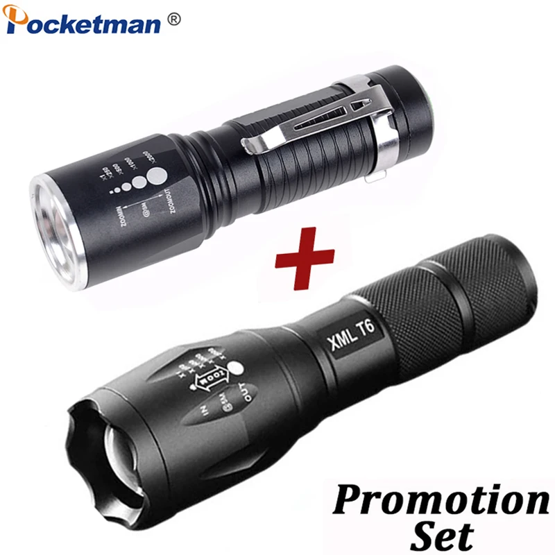 XM-L T6 Tactical Flashlight 8000 Lumens 5 Modes Portable Lamp waterproof Torch zaklamp Light with 18650/AAA Battery Charger
XM-L T6 Tactical Flashlight 8000 Lumens 5 Modes Portable Lamp waterproof Torch zaklamp Light with 18650/AAA Battery Charger