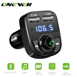 1 шт. Bluetooth автомобильный набор, свободные руки, FM передатчик MP3 плеер с светодиодный двойной USB 4.1A быстрая Зарядное устройство Напряжение Дис...