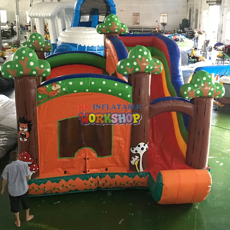 PVC tarpaulin small inflatable bouncy house with slide