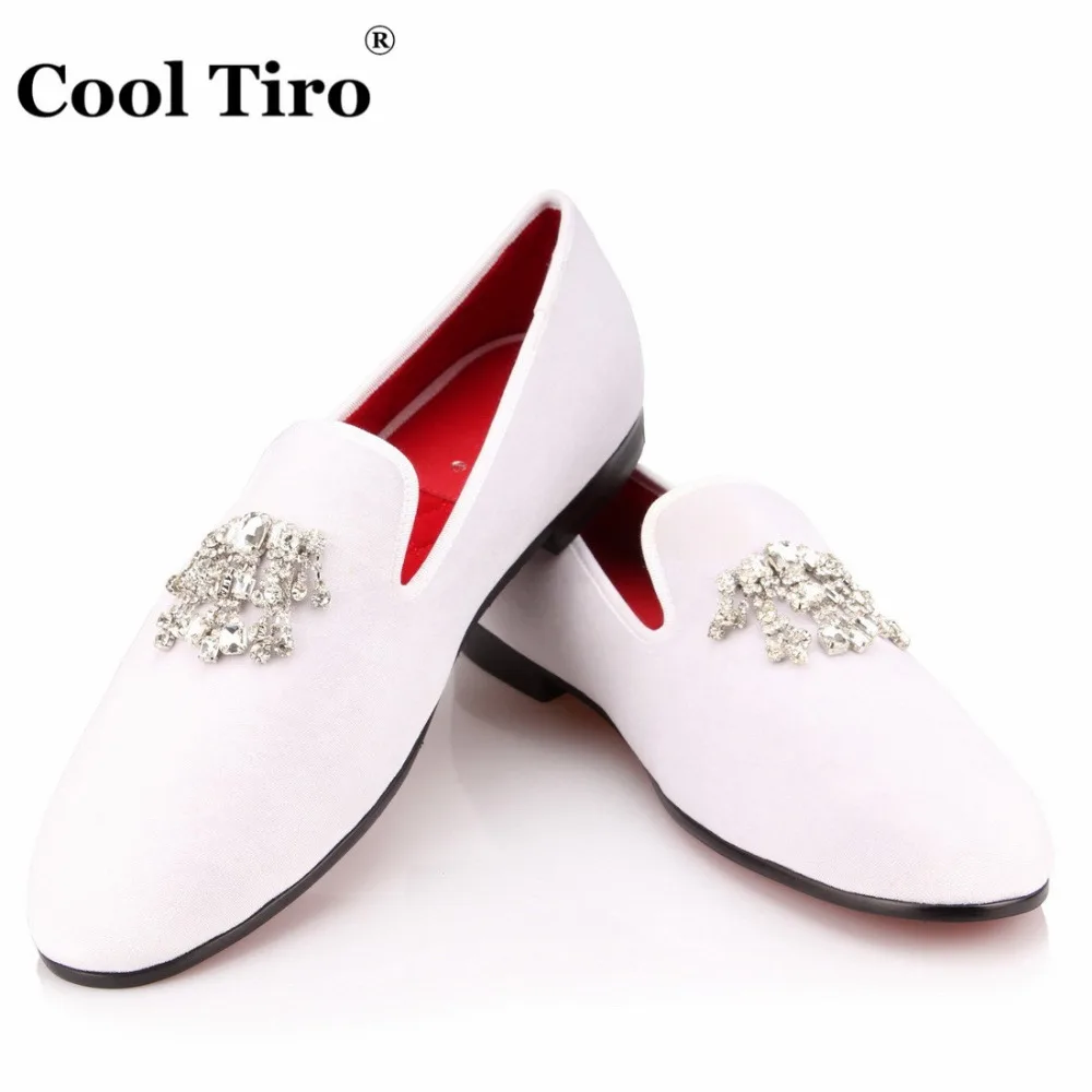Crystal Tassel White velvet Loafers Men Flats (10)
