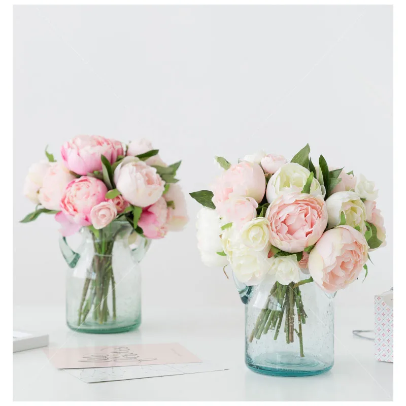 artificial flowers peony wedding flowers bridal bouquet (41)