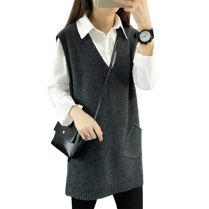 Women Wool vest sweater long pullover 2019 spring new women Korean sleeveless jumper long sweaters coat clothing vestidos MMY068
Women Wool vest sweater long pullover 2019 spring new women Korean sleeveless jumper long sweaters coat clothing vestidos MMY068