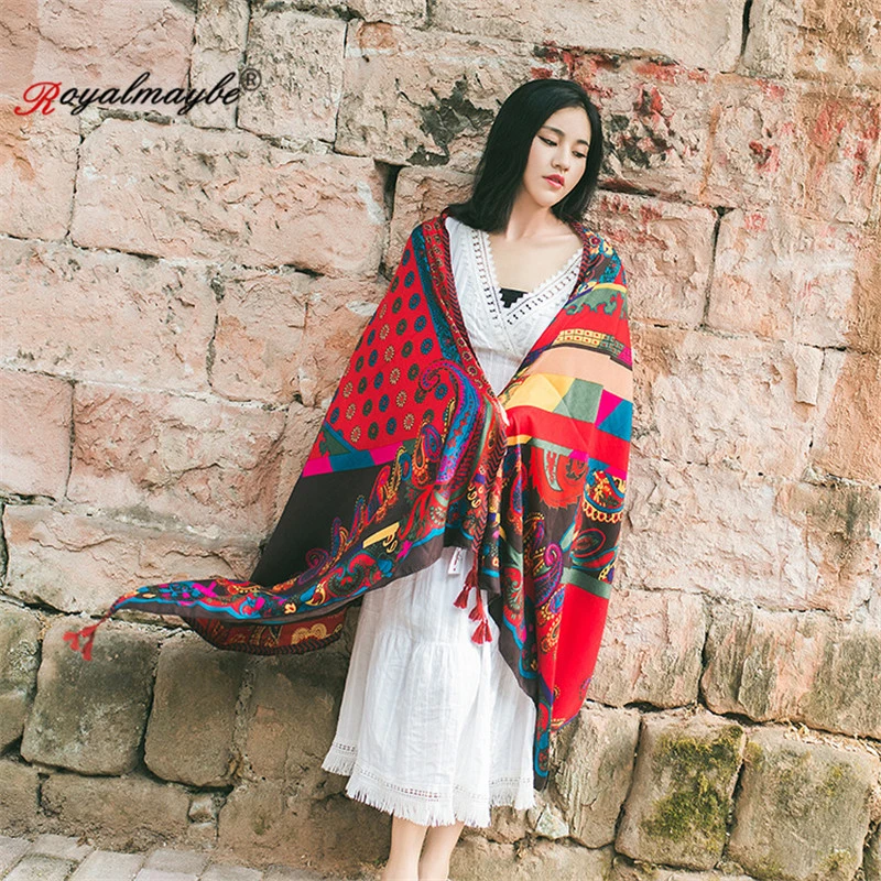 Royalmaybe shawl women's summer scarf cotton linen scarves seaside travel sunscreen beach towel wrap factory wholesale 2019
Royalmaybe shawl women's summer scarf cotton linen scarves seaside travel sunscreen beach towel wrap factory wholesale 2019