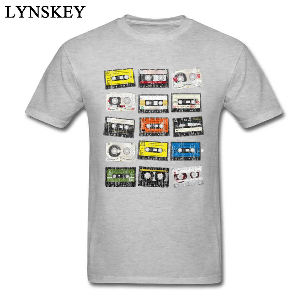 Hot Sale Casual T Shirts O-Neck 100% Cotton Fabric vintage cassettes Student Tops Tees Short Sleeve Summer Fall Casual Sweatshirts vintage cassettes grey