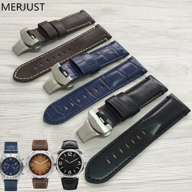 24mm Handmade Black blue Stitched Genuine Calf Leather Watch Strap Band For deployment buckle Watchband Strap for Panerai PAM
24mm Handmade Black blue Stitched Genuine Calf Leather Watch Strap Band For deployment buckle Watchband Strap for Panerai PAM