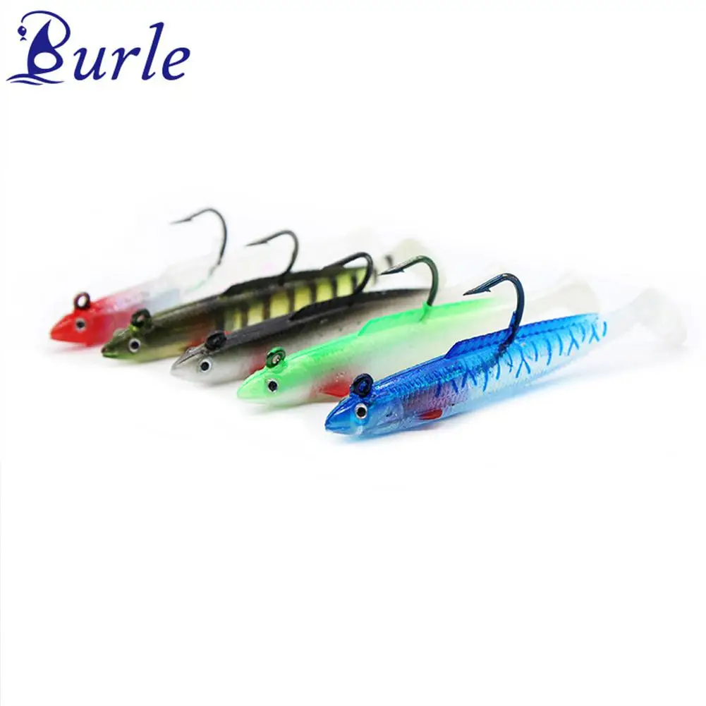 

Burle Fishing lur 5pcs/lot Lead Jig Head Softbait Lure Fishing Bait Bass Bait T-Tail Shad Type Lure 10cm/10g 15cm/30g