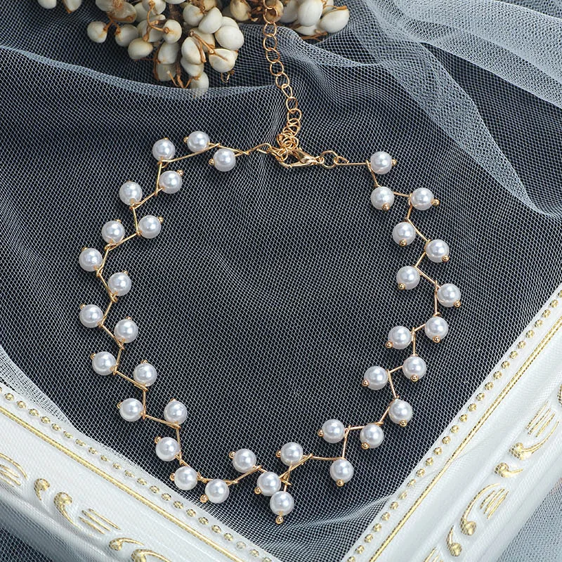 irregular Pearls Necklaces For Women Fashion Collar Jewelry Polyline Gold Multilayer Chain Imitation Wedding Bride Choker
irregular Pearls Necklaces For Women Fashion Collar Jewelry Polyline Gold Multilayer Chain Imitation Wedding Bride Choker