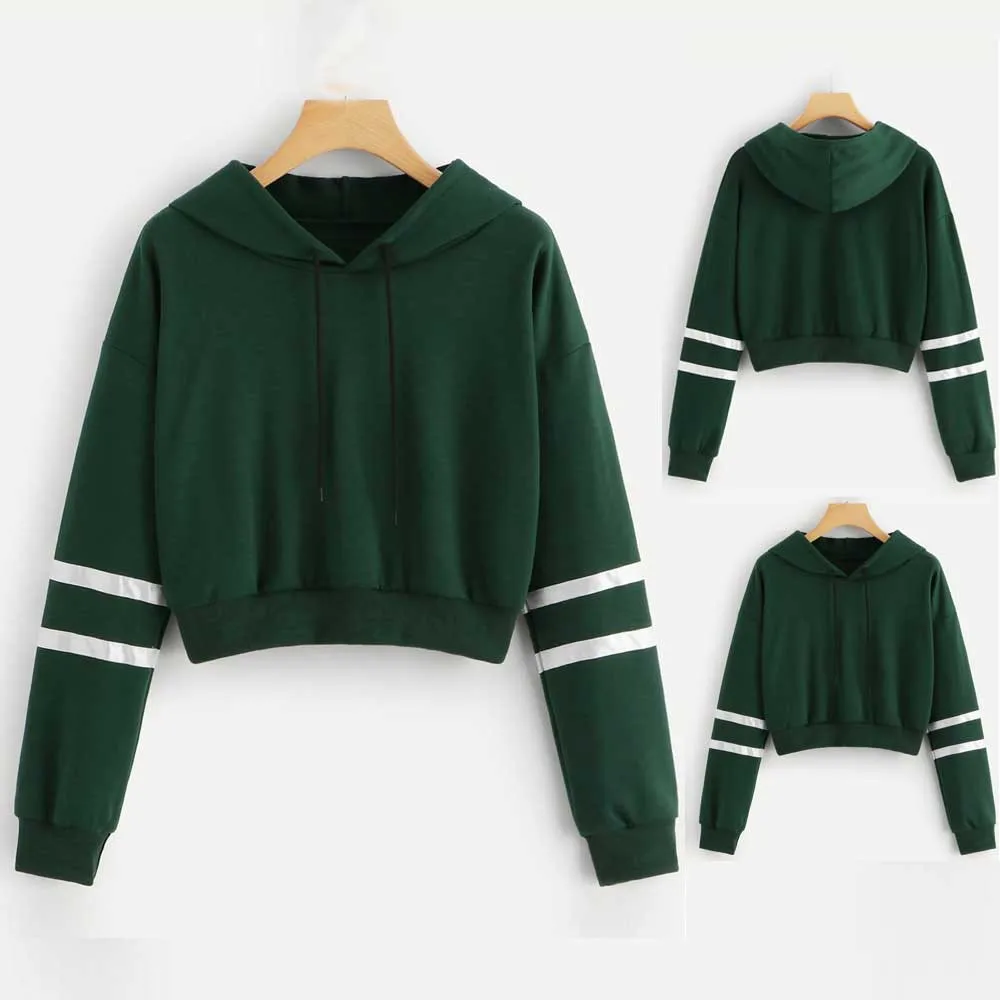 Feitong New Fashion Tracksuits For Women Outwear Varsity-Striped Drawstring Crop Hoodie Sweatshirt Jumper Crop Pullover Tops
Feitong New Fashion Tracksuits For Women Outwear Varsity-Striped Drawstring Crop Hoodie Sweatshirt Jumper Crop Pullover Tops