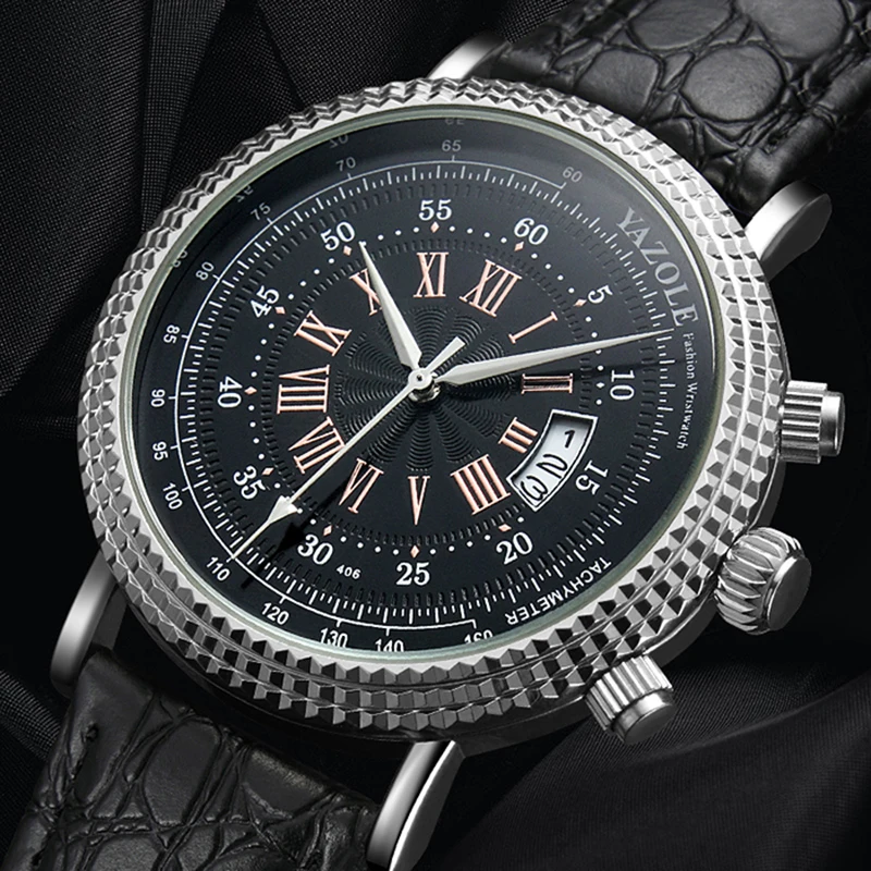 2020 наручные часы YAZOLE Tachymeter мужские Брендовые спортивные автоматические с датой