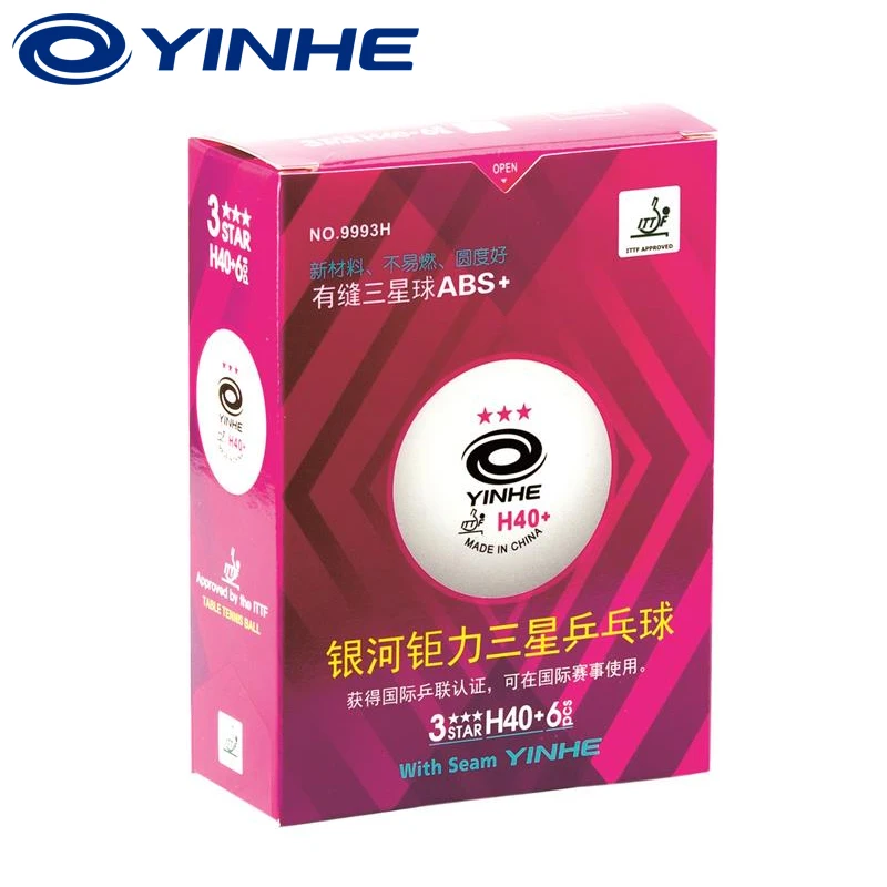 YINHE Galaxy 3-Star Seamed Table Tennis Balls Plastic 40+ ITTF Approved White Poly Ping Pong Balls
YINHE Galaxy 3-Star Seamed Table Tennis Balls Plastic 40+ ITTF Approved White Poly Ping Pong Balls