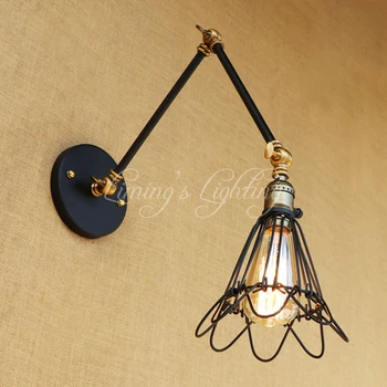 Retro American Loft Industrial Wall Lamp Iron Wire Lampshade Cage Adjust Long Swing Arm For Living Room Bedroom Restaurant Bar
Retro American Loft Industrial Wall Lamp Iron Wire Lampshade Cage Adjust Long Swing Arm For Living Room Bedroom Restaurant Bar