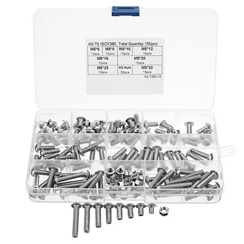 Suleve 150Pcs M5 Stainless Steel 6-30mm Hex Socket Button Head Screw Allen Bolt Assortment Kit
Suleve 150Pcs M5 Stainless Steel 6-30mm Hex Socket Button Head Screw Allen Bolt Assortment Kit