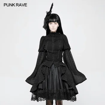 PUNK RAVE Gothic Lolita Women Shirt Fashion Lolita Trumpet Sleeve Black t-shirt Cospolay Evening Party Tops Shirt
PUNK RAVE Gothic Lolita Women Shirt Fashion Lolita Trumpet Sleeve Black t-shirt Cospolay Evening Party Tops Shirt