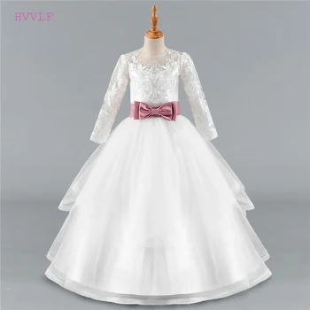 Ivory Flower Girl Dresses For Weddings Ball Gown Long Sleeves Tulle Bow Lace First Communion Dresses For Little Girls
Ivory Flower Girl Dresses For Weddings Ball Gown Long Sleeves Tulle Bow Lace First Communion Dresses For Little Girls