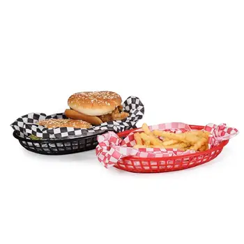 6pcs Fast Food Trays Red French Fries Basket Serving Tray Plastic Picnic Plates Black Oval Dinner Bandeja Restaurant 9.5''
6pcs Fast Food Trays Red French Fries Basket Serving Tray Plastic Picnic Plates Black Oval Dinner Bandeja Restaurant 9.5''
