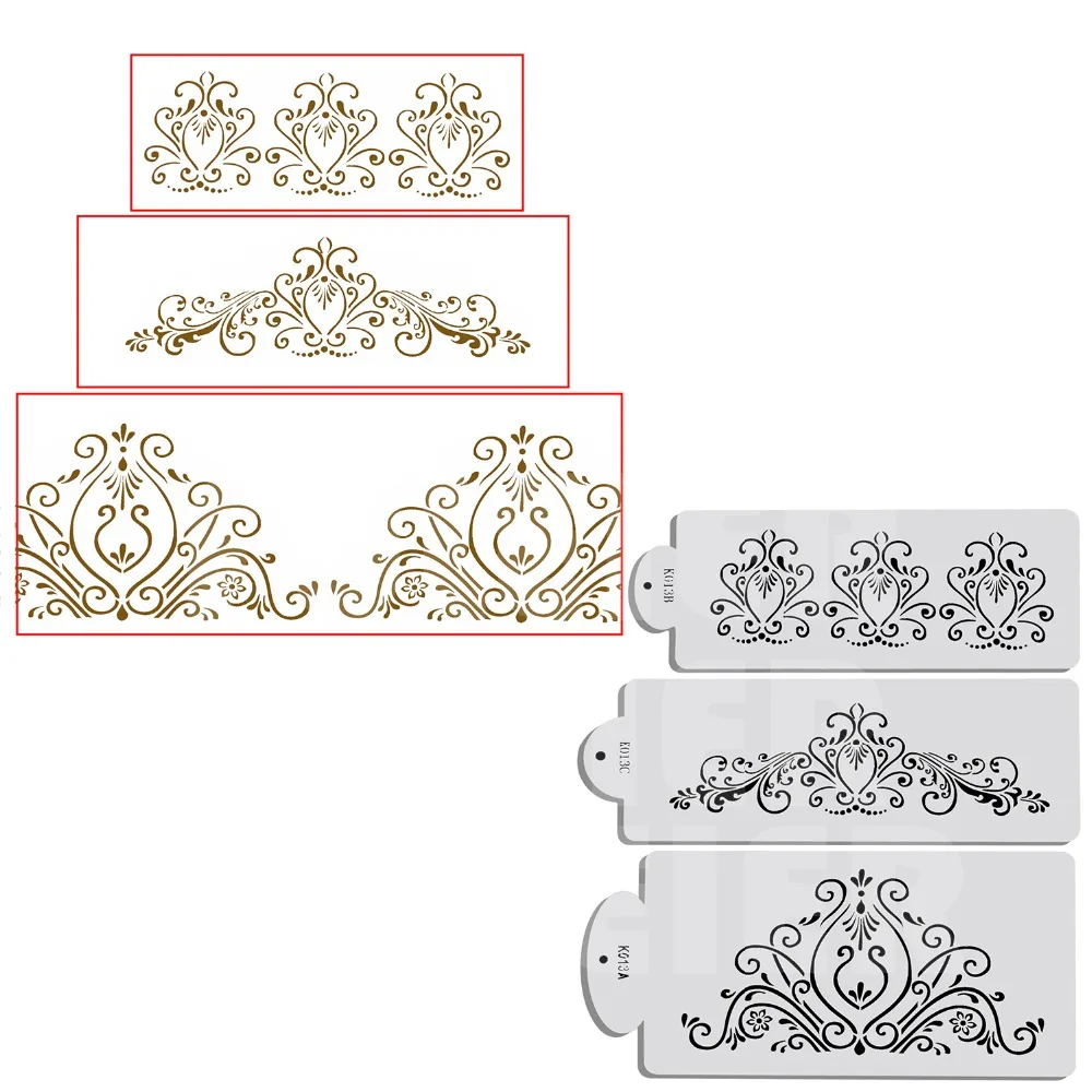 3Pcs/Set Flower shape cake Stencil for cake Decoration Fondant cake decoration tool Sugar pattern Cookie baking mold 3Pcs/Set Flower shape cake Stencil for cake Decoration Fondant cake decoration tool Sugar pattern Cookie baking mold