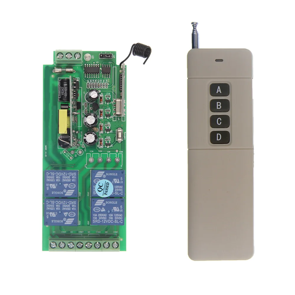 3000m AC 85V-265V 110V 220V 4 Channel 4CH RF Wireless Remote Control Switch System Receiver + Transmitter, 315 433 MHz
3000m AC 85V-265V 110V 220V 4 Channel 4CH RF Wireless Remote Control Switch System Receiver + Transmitter, 315 433 MHz