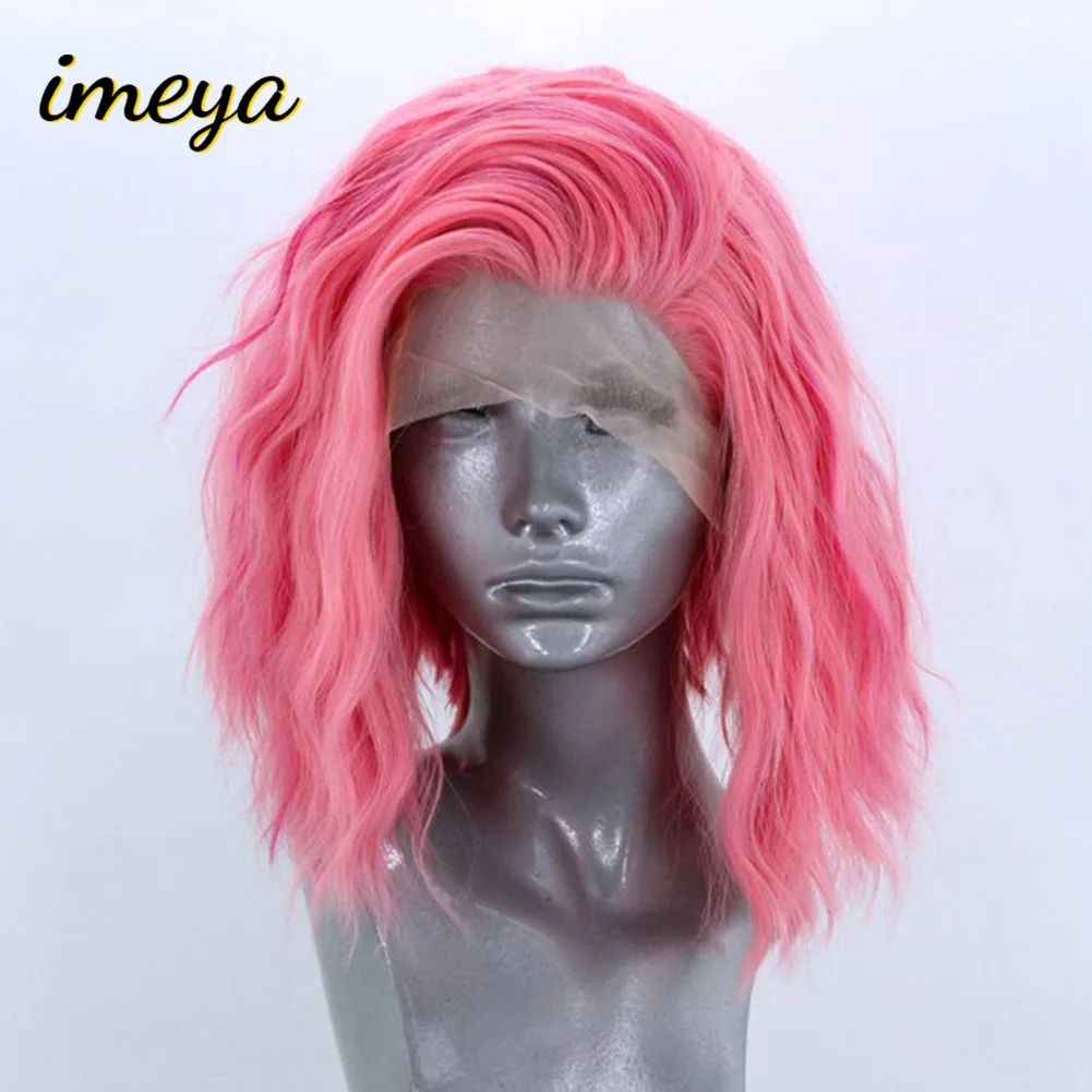 Imeya High Temperature Fiber Short Wavy Bob Synthetic Lace Front Wigs Pink Color Heat Resistant Hair Cosplay Wigs
Imeya High Temperature Fiber Short Wavy Bob Synthetic Lace Front Wigs Pink Color Heat Resistant Hair Cosplay Wigs