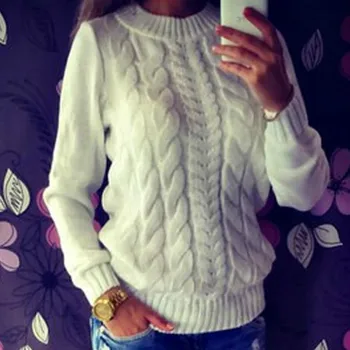 2019 Women Autumn Vintage pullover twist Long Sleeve Loose Sweater Knitted Casual Sweater
2019 Women Autumn Vintage pullover twist Long Sleeve Loose Sweater Knitted Casual Sweater