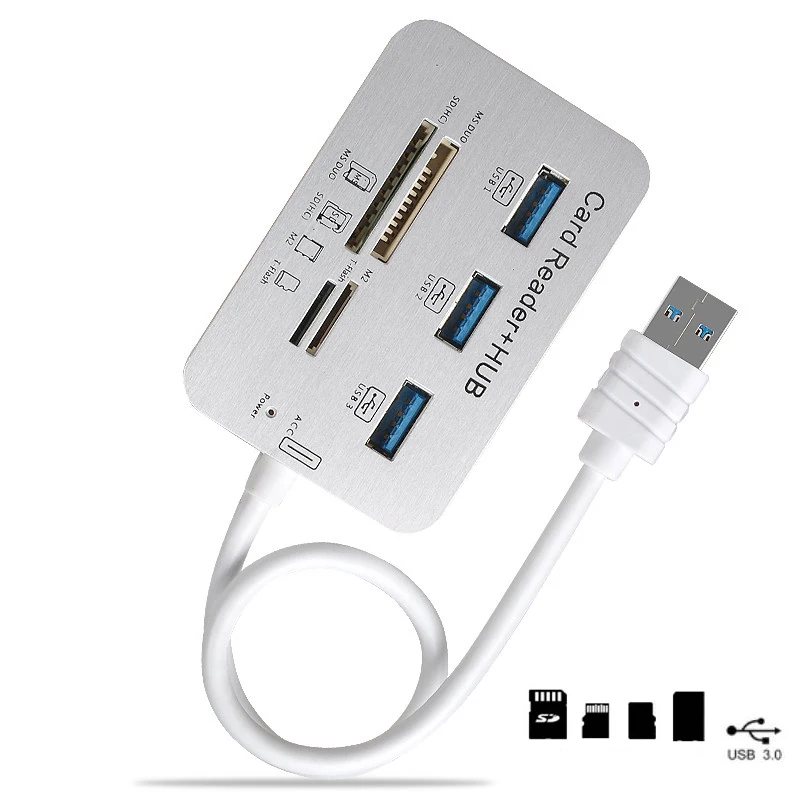 TWOBRO All In One USB Hub 3.0 Combo Card Reader High Speed USB Splitter Adapter For PC Laptop Notebook USB 3.0 Hub
TWOBRO All In One USB Hub 3.0 Combo Card Reader High Speed USB Splitter Adapter For PC Laptop Notebook USB 3.0 Hub